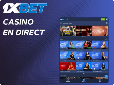 Casino en direct 1xBet avec jeu en temps réel