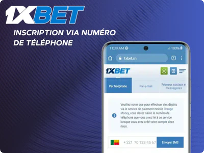 Inscription avec téléphone sur 1xBet