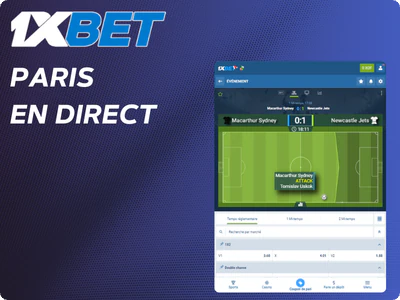 Paris en direct 1xBet avec action sportive en temps réel