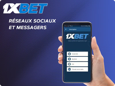 Inscription 1xBet via réseaux sociaux