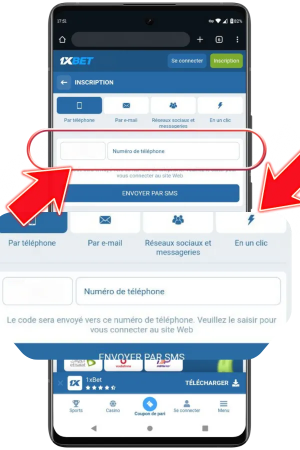 Remplissez les informations requises